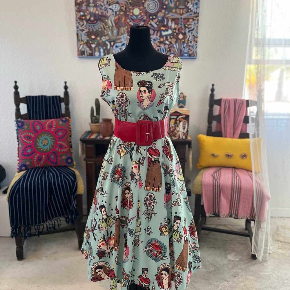 Frida Kahlo Print Dress